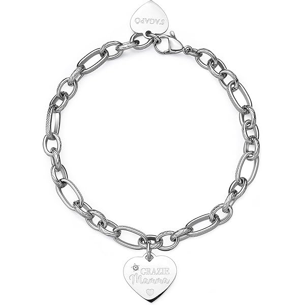 Bracciale Donna S'Agapò Con Ciondolo Quadrifoglio - Acciaio 316L, Collezione Happy - Foto 4