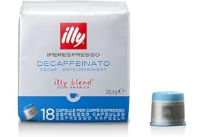 illy Capsule Caffè Iperespresso Tostato Decaffeinato, 6 Confezioni da 18 Capsule, Totale 108 Capsule
