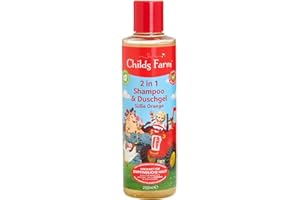 ‎CHILDS FARM Childs Farm 2 in 1 Kinder Shampoo & Duschgel 250 ml | Bio-Süßorange | Reinigt sanft | Geeignet für trockene, empfindliche und auch zu Neurodermitis neigende Haut