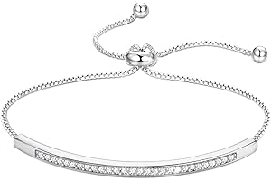 JeweBella Bracelet Femme avec Zircone Cubique Bracelet Réglable Femme en Argent Or Or Rose Bracelets Amitié Femme Cadeau pour l'anniversaire de Noël Saint Valentin Bracelet pour Femme Filles