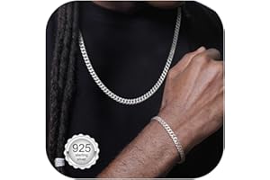 LOLIAS Cadena Plata Hombre, 3mm/5mm Collar y Pulsera Plata para Hombres Hipoalergénico Cubanas Cadena Hombre Joyeria para Hombres Chico de Regalo 18/20/22 Pulgadas
