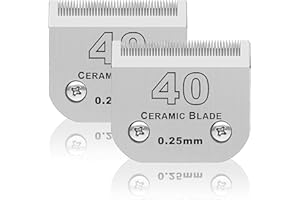 BESTBOMG 2 Pezzi Lama di Ricambio per toelettatura di Cani, Compatibile con Le Serie Heiniger/Moser Max45/Andis/A5 Tosaerba per Cani, Taglia 40# 1/100"(0,25mm) Lunghezza di Taglio