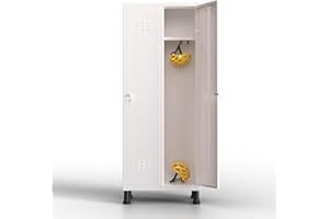 TwinThink Taquillas Vestuario. 180 x 65 x 40 cm Taquillas Metalicas de 2 Puertas Taquilla Metalica con Llave Taquillas Vestuario 2 Puertas Taquillas Vestuario Metalicas (1, Blanco)