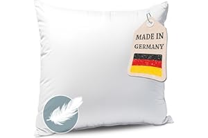 ‎KNERST KNERST Kopfkissen Federkissen Made in Germany - Kissen mit 100% Federfüllung - Federkopfkissen mit Bezug aus Baumwolle - Ökotex-Zertifiziert - Füllkissen für erholsamen Schlaf - Kissen 80x80 1er Set
