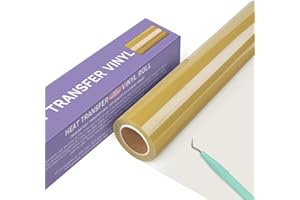 Zwanzer Heat Transfer Vinyl - 12" x 18FT HTV Vinyl Roll, Gold Iron-on Vinyl for Cricut & Silhouette Cameo T-Shirts Clothing, Easy to Cut & Weed (Gold)