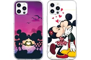 Omyzo [2 pezzi] Cover per iPhone 15 Plus 6,7",Cartone Animato Antiurto Protezione Trasparente Custodia con Tutto Il Corpo Tocco Morbido Setoso Silicone Custodia per iPhone 15 Plus