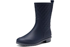 DREAM PAIRS Damen Gummistiefel Halbhoch Wasserdicht Gummistiefeletten Regenstiefel Kurzschaft Boots Outdoor Gartenschuhe Anti-Rutsch
