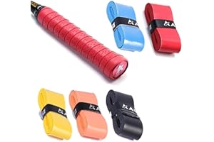 GUNWON 5 pcs Colorful Racquet Grip,Badminton Tennis Squash Baseball Replacement Handle GripTape,Self-Adhesive Stretchy Non-Slip Tennis Racket Grip Tape for Tennis Racquet Grips, Badminton Racket Grips