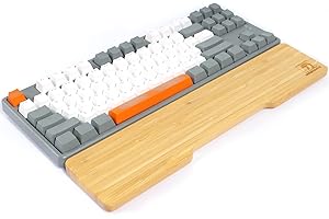 MAMBASNAKE Repose-poignet en Bambou pour Clavier TKL 87 Touches,Bambou de Qualité A,Ergonomique,Sensation en Bois Massif,Pieds en Caoutchouc Antidérapants,Soulagement de la Douleur,Saisie/Jeu Facile