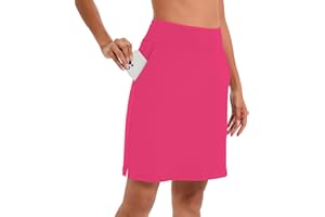 Timuspo Activewear - Gonna da donna, lunghezza al ginocchio, con pantaloncini interni, gonna da tennis, a vita alta, con pantaloni, perfetta per sport, golf, escursionismo