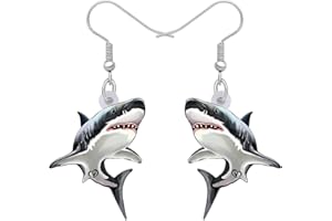 RAIDIN Cute Acrylic Ocean Marine Animal Whale Shark Dangle Earrings for Women Girls Fish Hook Earrings Whale Shark Jewellery for Gifts Party Charms