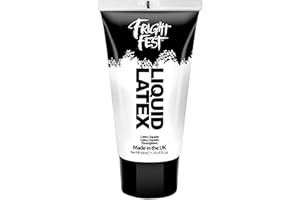 Liquid Latex by Fright Fest - 50ml sfx makeup great with fake blood stage blood scar wax, spirit gum and face paint to create amazing halloween makeup create zombie skin safe latex use