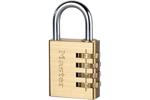 Master Lock 604EURD Cadenas à combinaison aluminium finition laiton 40 mm Anse 26 mm Or