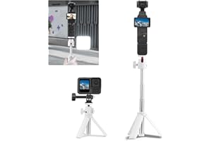 Flymile Mini trípode de mesa para Osmo Pocket 3, soporte portátil extensible para selfie para GoPro, para DJI Osmo Action 5 Pro/4/3, para Insta360, para accesorios de cámara de acción AKASO (blanco)