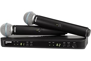 Shure BLX288/B58 Système de Microphone sans Fil UHF – Parfait pour l'église, Le karaoké – Autonomie de la Batterie de 14 Heures, portée de 100 m | Comprend (2) micros vocaux Portables Beta 58A,