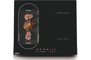 COVERCOOK Built-in Induction Hob, 4 Zone Induction Hob 60cm with Bridge Zone, 7000W Electric Cooktop Touch Control with Timer, Child Lock, Boost, Pause Function, Black