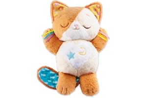 VTech - Mon Chaton Douce Nuit, Peluche Chat Qui Respire, Veilleuse Bébé Musicale et Lumineuse, Berceuses, Ronronnements, Bruits Blancs et Sons de la Nature, Cadeau de Naissance - Contenu en Français