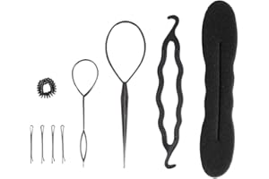 WYTINO Strumento per intrecciare i capelli, 3Tipi di strumenti per l'acconciatura di design dei capelli fai da te Accessori per capelli donne (#2 9PCS)