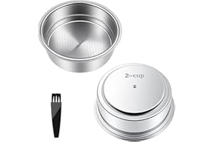51mm Filtro de Café de Acero Inoxidable 2 Tazas Espresso Cesta Presurizada 2 Tazas Acero Inoxidable Compatible con Cecotec Ufesa Breville Repuesto con Cepillo de Limpieza