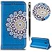 Price comparison product image Case for Samsung Galaxy J3 2017,Samsung Galaxy J3 Pro 2017 Case Leather, WIWJ Sparkle Mandala Flora Flip Case Bling Slim Soft PU Leather Wallet Case Luxury Foldable Bookstyle Phone Case Flower Printing Protective Cover with Stand Function Magnetic Detachable Blossom Sunflower Pattern Smartphone Case with Card Holder Shell for Samsung Galaxy J3 2017 / Samsung Galaxy J3 2017 Duos / Samsung Galaxy J3 Pro 2017-Sky Blue Mandala Flower + 1 x Black Touch Stylus Pen