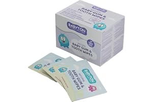 Babyton Baby Gum & Tooth Wipes (25pcs) – Natural Cotton Oral Care Wipes for Babies & Newborns – Fluoride-Free, Sugar-Free, Individually Wrapped, Gentle Xylitol Formula for Healthy Gums & First Teeth