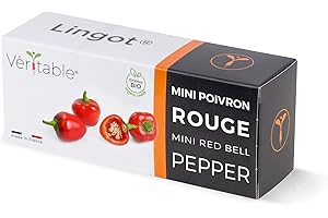 Lingot® Mini Poivron Rouge BIO - Compatible Potager d'Intérieur Véritable® et Exky® - Recharge prête à l'emploi - Substrat avec Graines Intégrées…