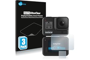 Savvies 6 Stück Schutzfolie kompatibel mit GoPro Hero 8 Black Displayschutz-Folie Ultra-Transparent