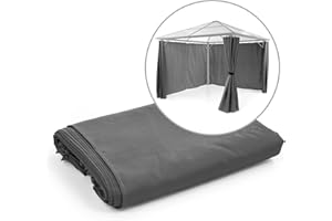 blumfeldt Pantheon Solid Sky Ambient Solar pabellón, Pared Lateral, Accesorios: 4 Paredes Laterales, protección del Viento y de miradas, poliéster de 140 g/m², hidrófugo, 3 x 3 m, Gris Oscuro