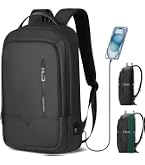 HEROIC KNIGHT Sac à Dos Ordinateur 15.6 Pouces Imperméable - Avec Port USB - Noir - Homme & Femme