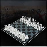 Senon Glass Chess Cam Satran&ccedil; Takımı Kullanışlı Dekoratif Şık Hediyelik (25x25 cm)