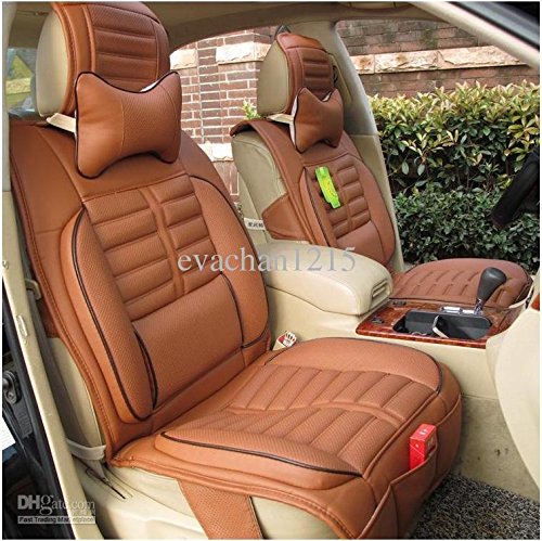 3D FRONTLINE PU Leather 3D Car Seat Cover for Toyota Etios (Tan)