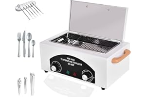 LOTCOW High Temperature Metal Cabinet with Timer Dry Heat Sterilizer, 2.2L Mini Sterilizers Box High Temperature Autoclave Machine Hot Air Sterilizing Cabinet for Sundry Beauty Hair Nail Metal Tools