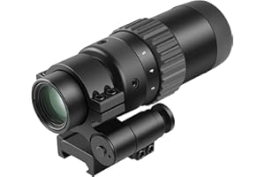 ‎FEYACHI Feyachi Red Dot Magnifier, 1.5X - 5X Magnifier Airsoft Zielfernrohr Taktisches Rotpunktvisier Jagd Optiklinse with Flip Mount Kompatibel mit 21mm/22mm Picatinny/Weaver Schiene