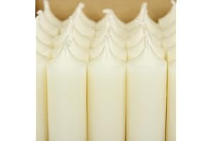 Bütic GmbH Lot de 8 bougies à tige colorées 180 mm x Ø 22 mm - Bougies avec combustion sans laisser de résidus - Couleur : ivoire