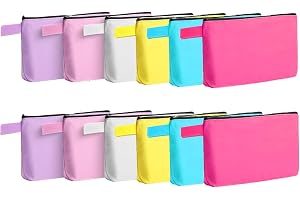 Jinavoty 12-pack canvas sminkväska mångsidig kanvas pennfodral kanvas dragkedja påse canvas väskor för hantverk, Fräsch färg