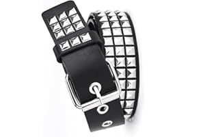 MAIXIANGGUOJI Rivet Belt Rock Punk Studded Belt Goth Row Pyramid Square Vintage Punk for Jeans Rockwear Women/Men