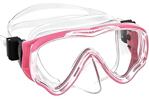 SkrekuiMa Taucherbrille Kinder | Schwimmbrille Kinder Schnorchelmaske Anti-Fog Anti-Leck | Tauchmaske Kinder 180°Panorama HD Tempered Glas für Kinder 4-12 Jahre Jungen Mädchen