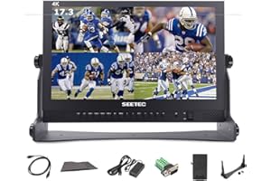 FEELWORLD Seetec P173-9HSD Cámara Monitor Pro Broadcast 17.3" 4K Ultra HD 1920x1080 Campo Video LCD IPS Pantalla 600:1 Alto Contraste con 3G-SDI HDMI AV YPbPr DVI