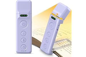 Glocusent Lampka do czytania w nocy z możliwością wielokrotnego ładowania – 3 kolory i 5 jasności – lampki do czytania książek w łóżku z funkcją zasypiania i timerem (fioletowa)