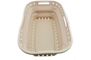 SAMMART Cesto portabiancheria pieghevole in plastica da 44 l, contenitore pieghevole pop-up, contenitore per il lavaggio portatile, cestino salvaspazio (1, albicocca), dimensione: 64,5 x 44 x 26cm