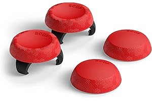 SCUF Impugnature per le Levette di Controllo - Confezione da 4 con 2 Basi - Tattica - Per Xbox One e Xbox Series X|S, PS4, PS5, Nintendo Switch Controllore Pro - Rosso