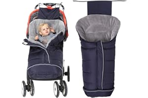 Fairy Baby Universal Footmuff for Pushchairs Prams Winter Cosy Toes Footmuff Thick Fleece Waterproof Windproof Sleeping Bag for Newborn Buggy Stroller (Blu scuro)