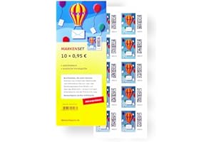 ALBELLION 10 Stück 0,95 EUR 95 Cent postfrische selbstklebende Briefmarken | Frankaturware Markenset (Motiv: Welt der Briefe)