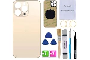 Perzework OEM Rückglas Ersatz für iPhone 13 Pro 6,1 Zoll (15,5 cm) (Gold) alle Träger mit Reparaturwerkzeug-Sets