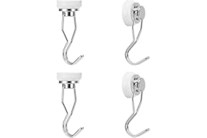 Ant Mag 4 Stück Magnethaken 25mm, Magnetischer Haken aus Neodym Magnet Bunt Drehbar Rostfrei Starke Haftkraft Max. 22kg