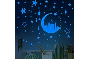 Pegatina de Estrellas que Brillan en la Oscuridad, CAYUDEN Estrellas y Estrellas Luminosas Brillan en la Oscuridad, Estrellas de techo Luminosas, Pegatinas y Murales azules Brillan en la Oscuridad