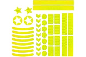 BZKSER catadioptre adhesif - 42 pcs Autocollants réflecteurs de vélo pour Jantes de vélo avec différentes Formes, Autocollants Lumineux pour vélo, Motos, poussettes et Plus Encore,Polyvalent