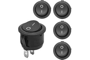 XWYDZ 5Pcs 12v Awitch, Toggle Switch, Rocker Switch, Switches, 12v Light Switch, Witches for Car, Boat, Homehold Application