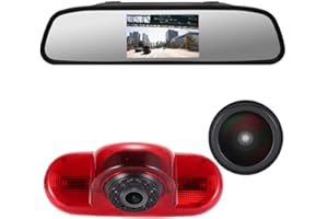 KALAKUS Lumière de Frein de Voiture Caméra de recul Aide au stationnement+4.3" LCD Retroviseur Remplacement pour Opel Vivaro Surf Concept/Life/Combo/Vauxhall/Renault Trafic/Fiat Talento/Nissan Primastar Van