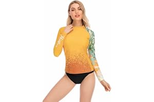 HUGE SPORTS Ladies Rash Vest Long Sleeve for Women Quick Dry Sun Protection Swim Rash Top Shirts Rash Guard